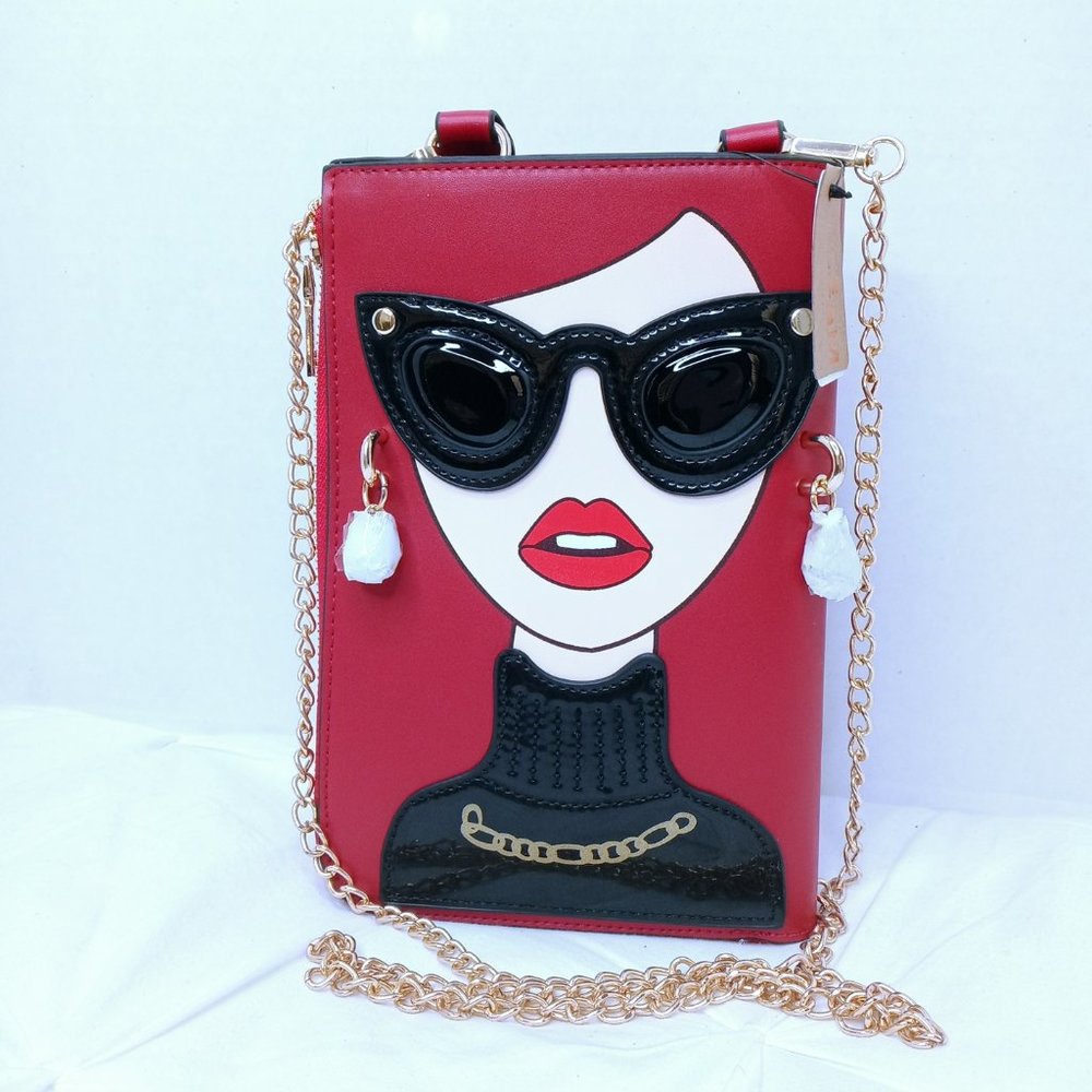 Fashion Faux Leather "Fashionista" Tote Bag (Red)